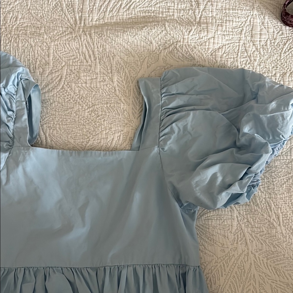 OAK + FORT Blue Ruffled Tiered Sundress - Picture 4 of 5